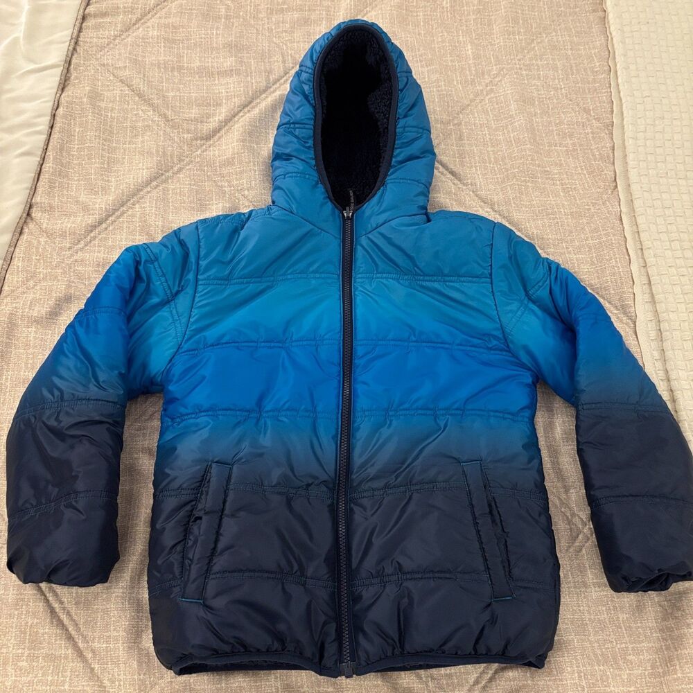 Eddie Bauer: Kids Blue Ombré Puffer Jacket Hooded Winter Coat Full Zip